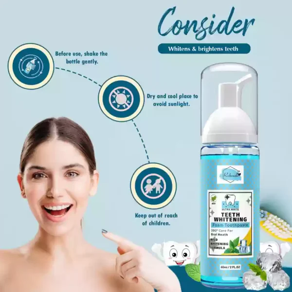 60 teeth whitening foam removes bad breath fights germs for original